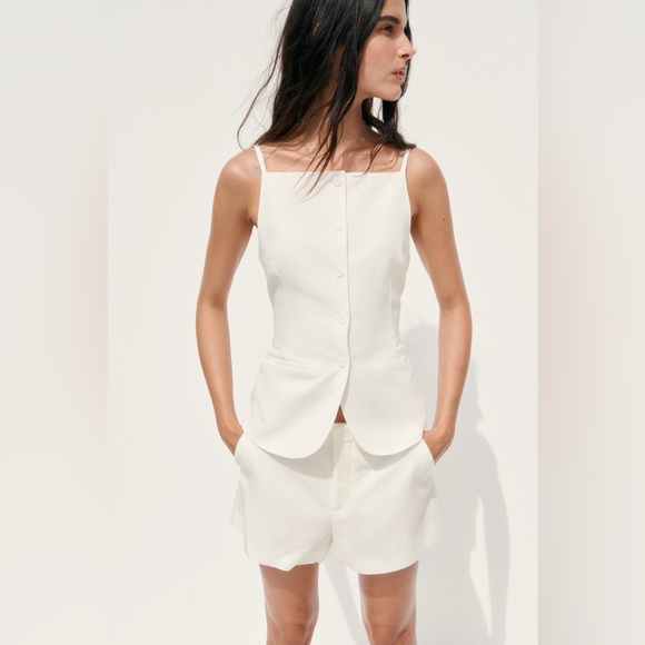 Zara Tops - Zara Button Vest Top